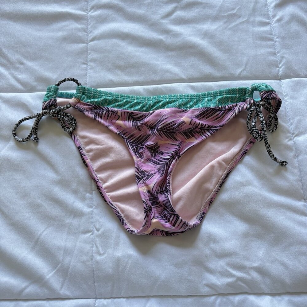 Hula Honey Leaf Breeze Womens Size Medium‎ Side Tie Cheeky Bikini Swim Bottoms